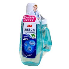 3M三效漱口水500ml+120ml，清新口氣，溫和不刺激，全方位口腔護理, 1個, 3M 三效漱口水 500ml+120ml