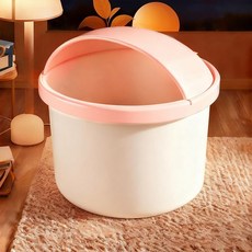 加厚夾棉泡腳桶 家用洗腳盆 深保溫養生神器, 1個, 粉色【加大碼】,【3層加棉】桶