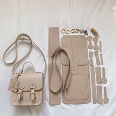 女小包腋下小香風材料包手工包劍橋包純色手提DIY單肩斜挎包潮流, 劍橋卡其色材料包, 1個