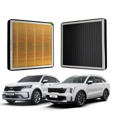 리얼핏 헤파 활성탄 듀얼 에어컨필터 [현대기아차종호환], 1세트, PRE-0204 / 쏘렌토MQ4 앞뒤세트