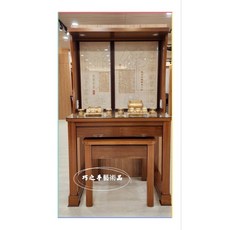 巧之手藝術品 現代素雅型佛桌供桌／神明桌／祖先桌／柚木實木桌／附送圖片中佛聯／佛廚／上下桌, 1個