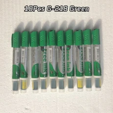 GXIN G218 10Pcs 지울 수있는 화이트 보드 리필 펜 사무실 용 건식 지우개 마커 편지지 회의 학교, 01 China Mainland, 04 10 pcs Green