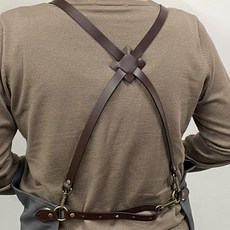 앞치마끈 X자형 크로스 천연가죽끈 어깨끈, 1개, 브라운