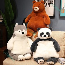 超柔軟可愛老虎鴨子玩偶抱枕 宿舍沙發靠枕床頭靠墊 生日禮物推薦, 熊貓,60厘米