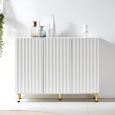 장인가구 네스트 템바보드 사이드보드 높은 거실장 티비다이 1200 다리형, 브라이트 화이트