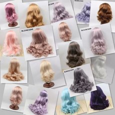 구관 인형 가발 긴머리 웨이브 쉘 앞머리 앞머리나 없는 중간 가르마 브라이스 RBL, 스타일 17 8800/0222, 앞머리있음(머리 쉘 포함)