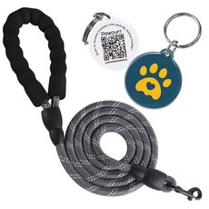 포덕트 빛반사 리드줄+태그 세트, 1세트, 그레이