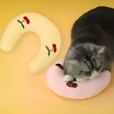 코야미 반려동물 반달 배게 쿠션, 1개, 옐로우