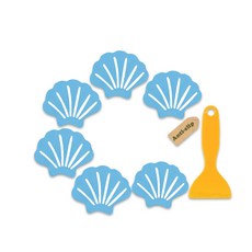 浴室防滑貼 浴室止滑貼 夜光防滑 PEVA材質 貝殼圖案 鑽石紋設計 20入組, 天藍色, 20個