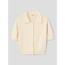 에잇세컨즈 8SECONDS 칼라넥 진주 버튼 반소매 가디건 카디건 레몬 GIV091 LAS762