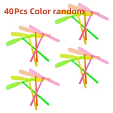 5/30Pcs 플라스틱 대나무 잠자리 모양 손 푸시 비행 프로펠러 야외 스포츠 장난감 선물 회전 화살표 게임, 05 40Pcs