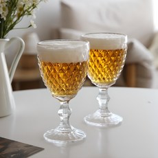 애스크제이 크리스탈 레트로 빈티지 고블렛 320ml, 클리어, 2개