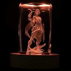 발로란트 3D 크리스탈 피규어 + 16색상 LED 무드등, 1개