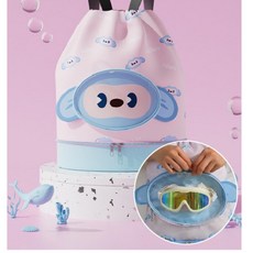 가져유 수영가방 물놀이 비치백 방수팩 어린이집가방 유치원 초등학생 수영백팩 목욕 유아배낭 아기가방, GS002540 캐릭터수영가방 핑크