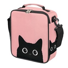 Cfpolar 스컬 스케이트보드 런치 박스 남아 여아용 단열 백 재사용 가능한 미니 쿨러 토트 박스 보온 식사 키트 어깨 스트랩 포함 직장 학교 피크닉용 173554, C-Cute Pinks Animal Cat 15