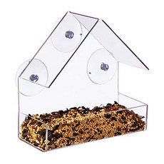 새모이집 참새 먹이통 창문 야생 새모이통 (투명), 1개