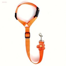 車載寵物安全牽引帶 狗狗汽車反光伸縮牽引繩, 牽引帶-橙色, 1個