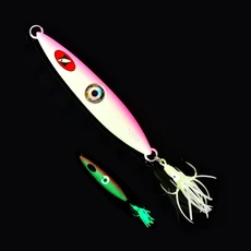 금속 낚시 지그 라이트/훅 스트라이프 야광 UV 미끼 바닷물 심해 슬로우 싱킹 글로우 루어, 05 120g, 01 COLOR B