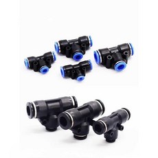 공압 퀵 커넥터 어댑터 연결관 플라스틱 호스 튜브, 1개, 블랙PEG8-4