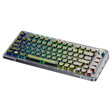 AULA F81 RGB 커스텀 3모드 유무선 기계식 키보드, 블랙, 아이스 크리스탈축, 제조사축 블랙, 아이스 크리스탈축, 제조사축