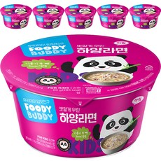 푸디버디 하양 컵라면, 80g, 6개
