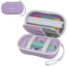 쓰리두들러 스타트+ 에센셜 (2024 2023)와 호환되는 케이스 필라멘트 리필 팩 및 USB 케이블용 4포켓 칸막이가 있는 3D 펜 세트 보관 정리함 아동용 아트 활동, 퍼플