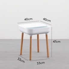 現代簡約床頭櫃 迷你PP塑膠儲物櫃, 白色 40*40*47, 1件