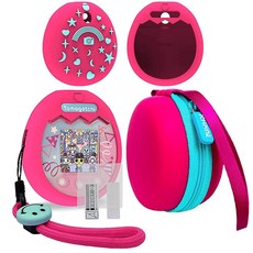 JCHPINE Hard CARRY 캐리ing CASE 케이스 AND & SilicON 온e COVER 오버 Compatible Tamagotchi Pix InterACTIVE, 핑크-틸