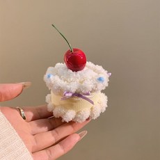 센드마이러브 생일축하 머리핀&머리띠 귀여운 체리 케이크 모자, 머리핀, 1개, 평아리색