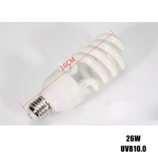 파충류 열 전구 램프 빛 양서류 사용을위한 고강도 UVB 가정용 번식 치킨 난방, 26W UVB10.0, 1개