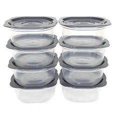 Easy&Free Makcook 微波冷凍米儲存容器 400ml 8p 套裝, 灰色, 8入