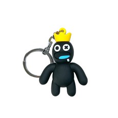로블록스 레인보우 프렌즈 키링 열쇠고리 인형 미니인형 최다종류 블루 핑크 그린 옐로우 레드, 1개, 32.피규어키링(블랙)