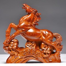 黑檀木 花梨木 紅花梨木 馬到成功 擺件 整木精雕, 如圖所示, 1個
