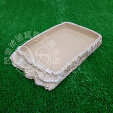 【閃電聯盟】兩棲 爬蟲水盆 水盤 陸龜食盆 自動給水飲水器 烏龜水盆 爬蟲水盆 兩棲爬蟲 飼料盆 造景 裝飾, 1個, A-14 爬蟲水盆,食盤