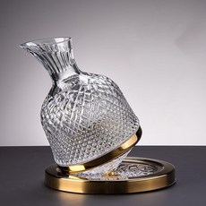 鑽石切割醒酒器 金色底座, 1套, 1500ml