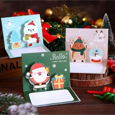 [파티어때] [별별창고] 크리스마스카드 미니카드 메시지카드, 팝업카드 스노우맨
