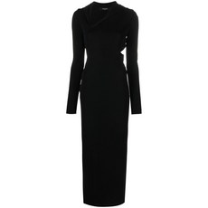 베르사체 컷아웃 후드 맥시 드레스