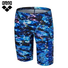 백화점상품 아레나 남성수영복 바이닐 4부 블루 세련된 실내수영복 남자스윔웨어