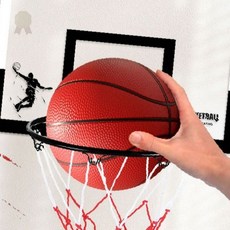 실내 놀이 미니 농구 골대 세트 벽걸이 방문 부착형 덩크슛 연습 장비 가정용, 1개, 상세페이지 참조