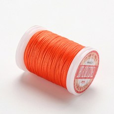 0.5mm 액세서리 0.6mm 코팅 0.4mm 가죽 배송 코드 실 라운드 공예 바느질 폴리에스터 스레드 드롭 스트링 왁스 DIY, 1개, 11-Orange