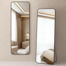 라보토리 스탠드 부착형 전신거울, 블랙AB