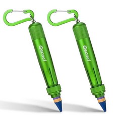 Gscocl 목재 크레용 홀더 2인치 원형 또는 육각형 크레용 페로 로드 산업용 헤비 듀티 목수 건설용 알루미늄 홀더 블랙, 그린-2