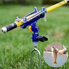 자동 잠금 조절형 거치대 야외 낚시대 스탠드 브래킷 받침대, 투명블루