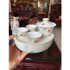 手工手繪 蜻蜓柳絮 小號茶具 隨行寶, 商品主圖, 1個