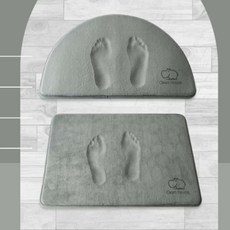 물결샵 메모리폼 극세사 욕실매트 주방 세탁 발매트 화장실 빨아쓰는, 소 반달, 1개