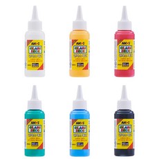 [아모스 공식몰] 아모스 글라스데코 60ml물감 6종세트 대용량 글라스데코물감 1세트