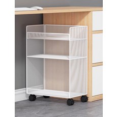 책상 하부 이동식 수납랙 바퀴 달린 학생용 책가방 서적 정리함, 1단, 2_화이트3층바닥형흔들림방지