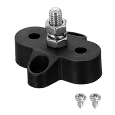 MECCANIXITY 1248VDC 120A 버스바 해상 전력 분배 블록 14인치 싱글 스터드 자동차 터미널 카보트 태양광 배선용 액세서리 블랙, 1/4", Red, 1