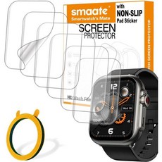 6개 세트 화면 보호필름 호환 Jacoosa K62 1.85인치 피트니스 트래커 스마트워치 부드러운 TPU 전체 커버 기포 셀프히팅 미끄럼 방지 패드 스티커, 6개 세트 화면 보호필름 호환 Jacoosa K62 1