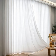 Elsecho 핀형 차르르 쉬폰커튼 1+1 내마모성 거실 커텐